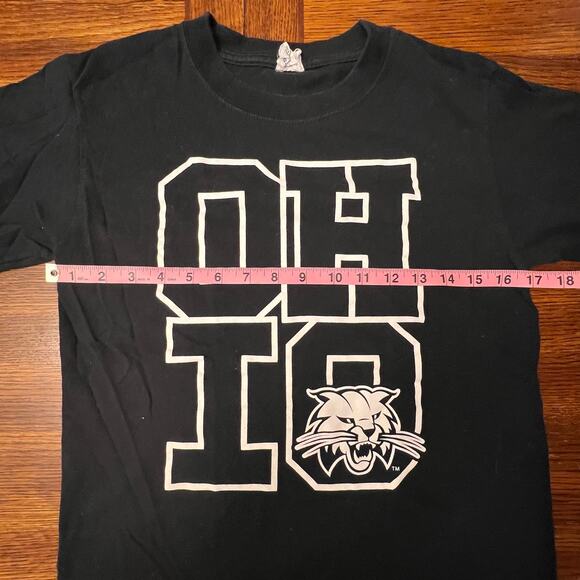 OU Ohio University Bobcat Black White OHIO Short Sleeve Shirt Crew Neck Small - Picture 6 of 8